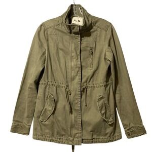Per Se Womens Size Small Olive Green Military Anorak Utility Jacket Gorpcore Y2K